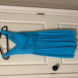 David's Bridal Blue Backless Dress sz6